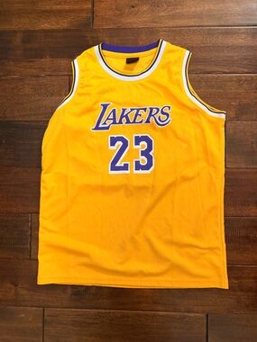 Amazon Kids Los Angeles Lakers Yellow and Purple #23 Basketball Jersey